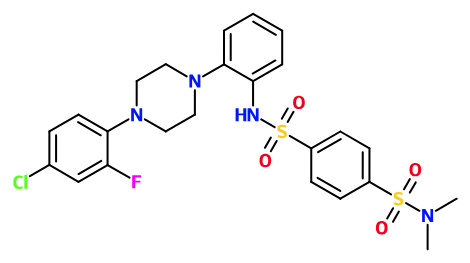 MC085496 N1-(2-(4-(4-Chloro-2-fluorophenyl)piperazin-1-yl)phenyl)-N4,N4-dimethylbenzene-1,4-disulfonamide (image for) MC085496 N1-(2-(4-(4-Chloro-2-fluorophenyl)piperazin-1-yl)phenyl)-N4,N4-dimethylbenzene-1,4-disulfonamide